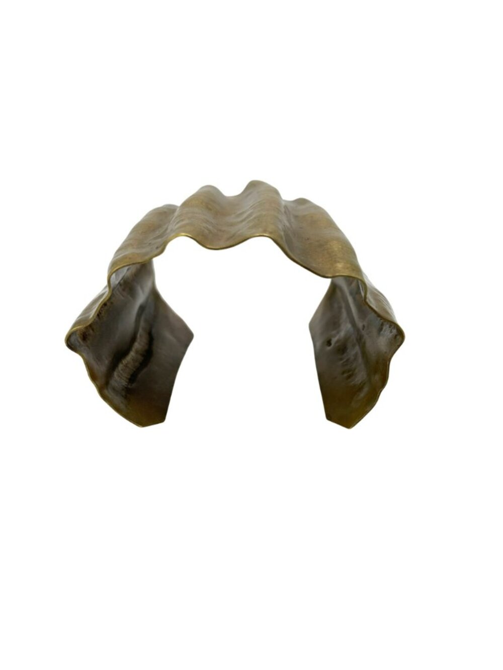 Dennis Higgins Brass Cuff Bracelet Brutalist Modern MCM Adjustable Hand Crafted - Picture 5 of 8